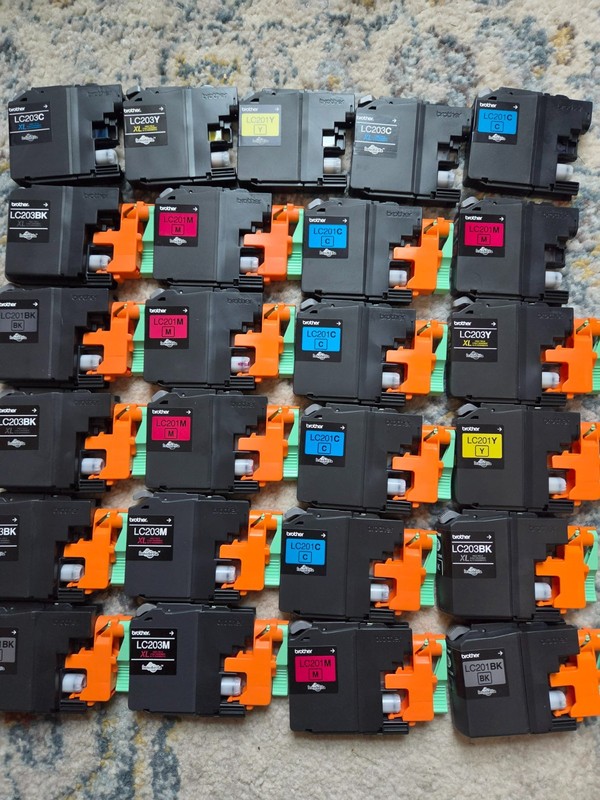 24 EMPTY BROTHER OEM Genuine Virgin EMPTY LC201 / 203 Ink Cartridges BW & Color