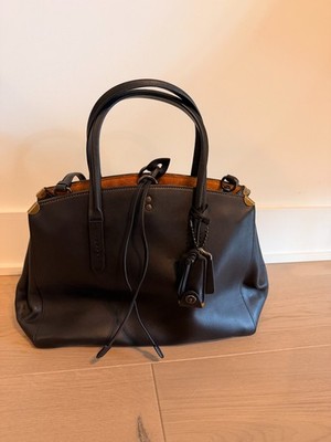 Coach Cooper Carryall 22821 Black Leather Satchel Tote Crossbody