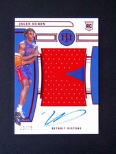 2022-23 Panini National Treasures Jalen Duren RC Rookie Patch Auto RPA /75