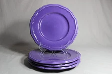 4 AMERICAN ATELIER 11" Dinner Plates In The Country Purple Pattern