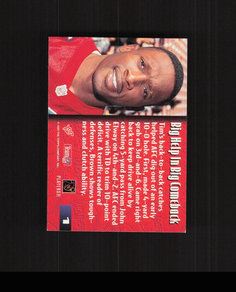 1995 Stadium Club Members Only 50 #1 Tim Brown Football Card Raiders - Image 2 of 2