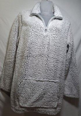 Women's Just Be 1/4 Zip Light Gray Fleece Pullover Fleece Top Plus Size 2X  EUC 