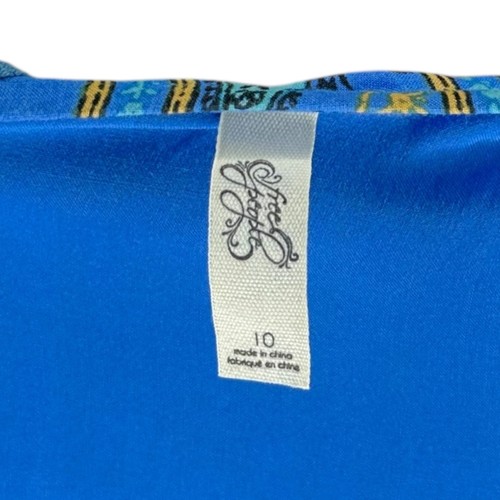FREE PEOPLE Blue Wrap It Paisley Midi Dress Women's Size 10 Vibrant Blue Lined - Picture 4 of 7