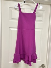 NWT Rare Editions Fuchsia Ruffle Dress Sz 16 Big Girl s Bow Purple Dance Wedding