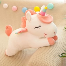 Cute Unicorn Plush 60cm Big Rainbow Wing Soft Velvet Body Pillow Kids Girls Gift