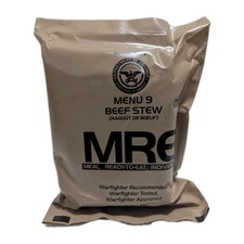 Military MRE Individual Menu 9 Beef Stew Single Meal 2025