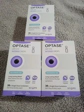 Lot of 3 Optase Dry Eye Intense Drops ~ 30 single doses, Preservative Free. New!