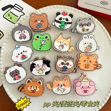 15PCS Animal Chip Clips, Cute Acrylic Food Bag Clips for Kitchen Storage