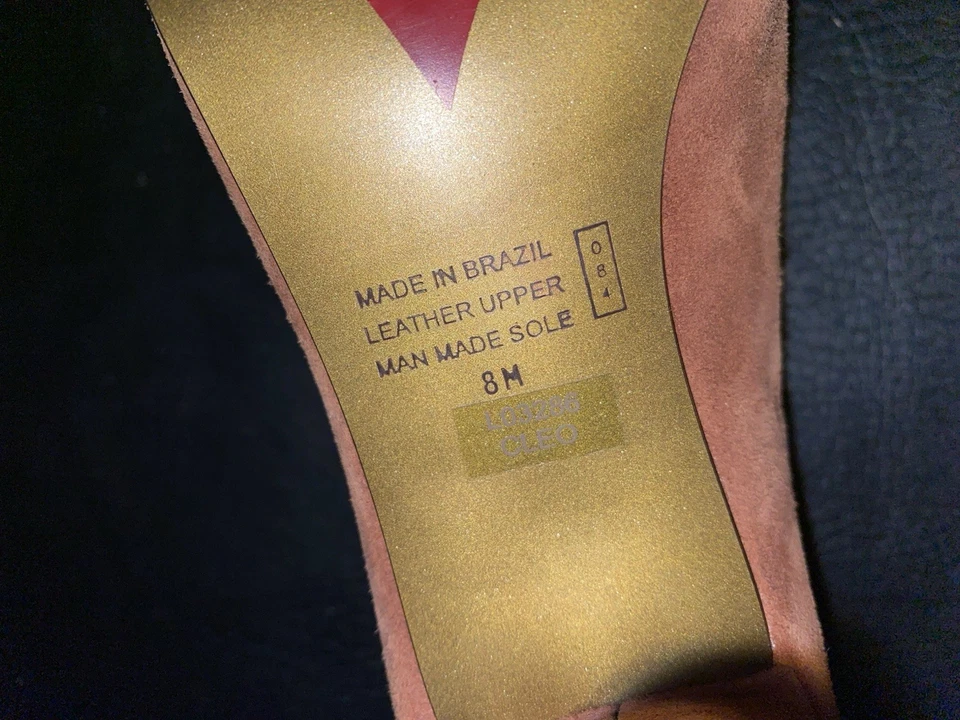 Gamuza Marrón Luichiny Tacón Alto Talla 8M Marrón Hecho en Brasil De Colección Foto 3 de 4