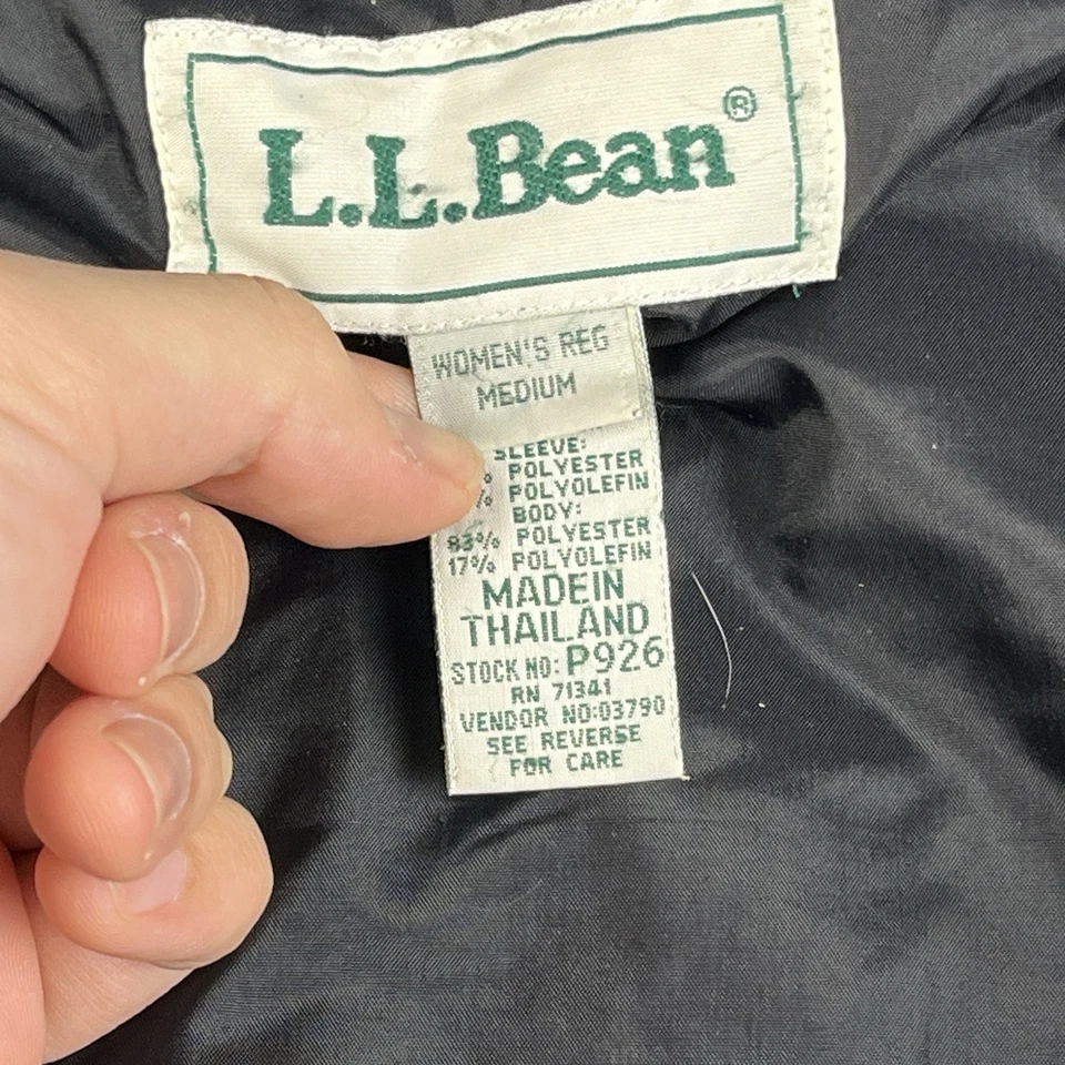 VTG LL Bean Parka Jacket Women Medium Magenta Black Thinsulate Insulated - Image 3 of 4