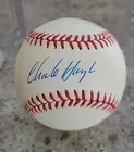CHARLIE HOUGH SIGNED AUTOGRAPHED Albb (Brown) BASEBALL Rangers, Dodgers