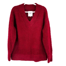 Aerie Wool Blend Cozy Oversized Slouchy V-Neck Sweater Women's S/P Plush Fuzzy