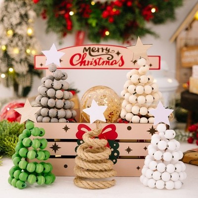 Holzperlen Weihnachtsbaum skandinavischer Stil minimalistisch Schreibtisch Acces