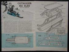 Snow Ski Sled w/ Outriggers FAST HowTo PLANS easy build