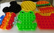 Pop Push Fidget Toy Bubble Sensory Stress Relief Mickey & more lot of 6