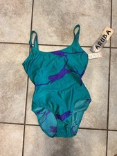 Vintage Deadstock Nos Aruba Bathing Swim Suit One Piece 12 80s