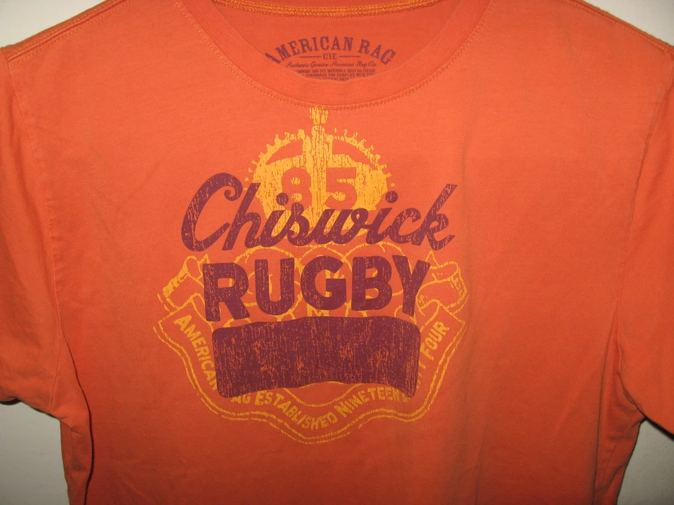 Chisick Rugby Fútbol Americano Trapo Cie. Compañía Deportes Naranja Equipo Camiseta Pequeña Foto 2 de 4
