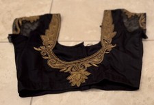 INDIA/PAKISTANI/BOLLYWOOD/SAREE BLOUSE/TOP/CHOLI Black