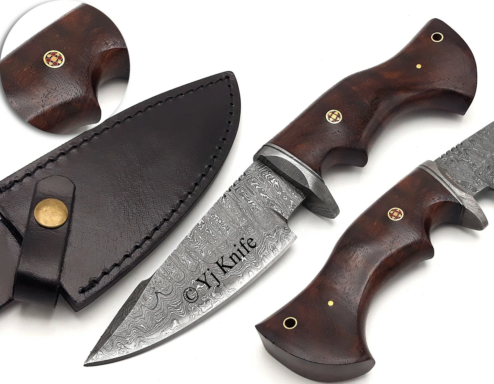 Bush Craft, Skinner Battle Ready, Handmade Damascus Steel 10 Inches With Sheath