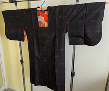 Japanese Vintage Kimono Haori Jacket Coat Black