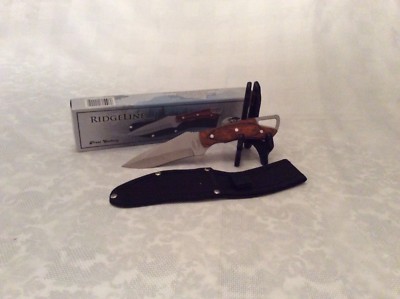 RIDGE LINE 9''Overall Fixed Blade Features Matte Stainless Steel Blade Pakkawood 