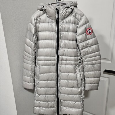 Authentic Canada Goose Cypress long puffer Jacket Size S Color: Silverbirch