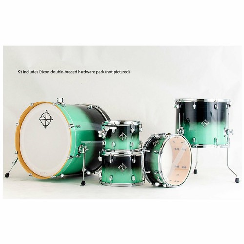 Dixon Fuse Maple 522 Series Drum Kit 5-Piece Green Ice Fade Gloss 9278 Hardware - Picture 2 of 2