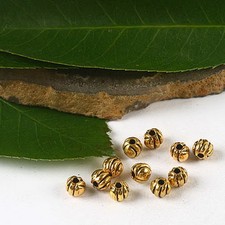 100pcs dark gold-tone little round spacer beads h2311