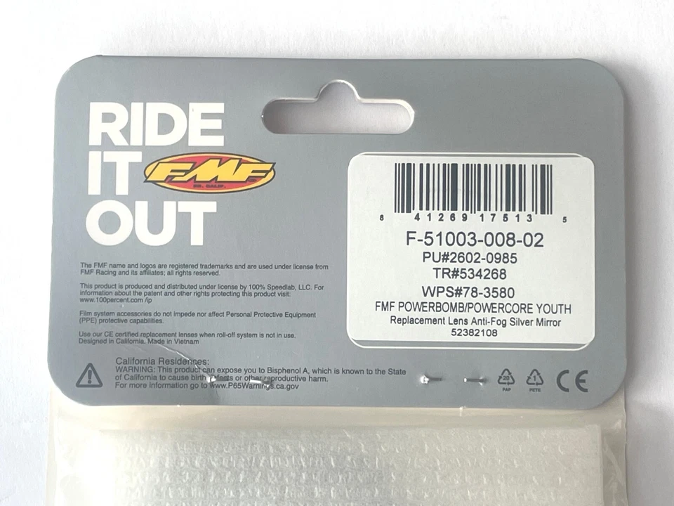 FMF Youth Lens SILVER Mirror NEW Kids MX Motocross Goggle Lens - Image 3 of 4