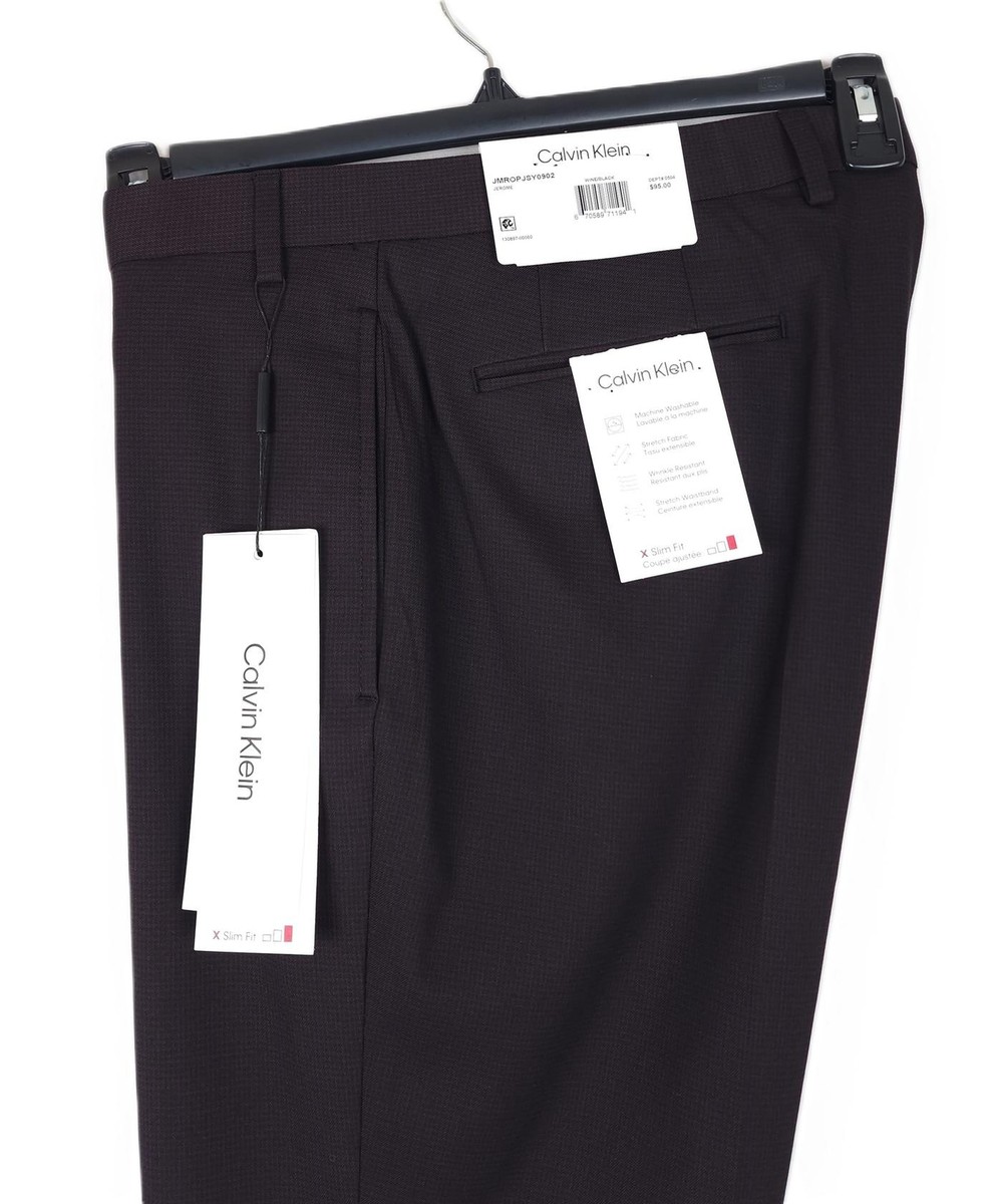 calvin klein men's slim fit stretch dress pants Calvin Klein Men's Slim-Fit Stretch Suit Pants