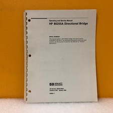 HP / Agilent 86205-90001 86205A Directional Bridge Operating and Service Manual