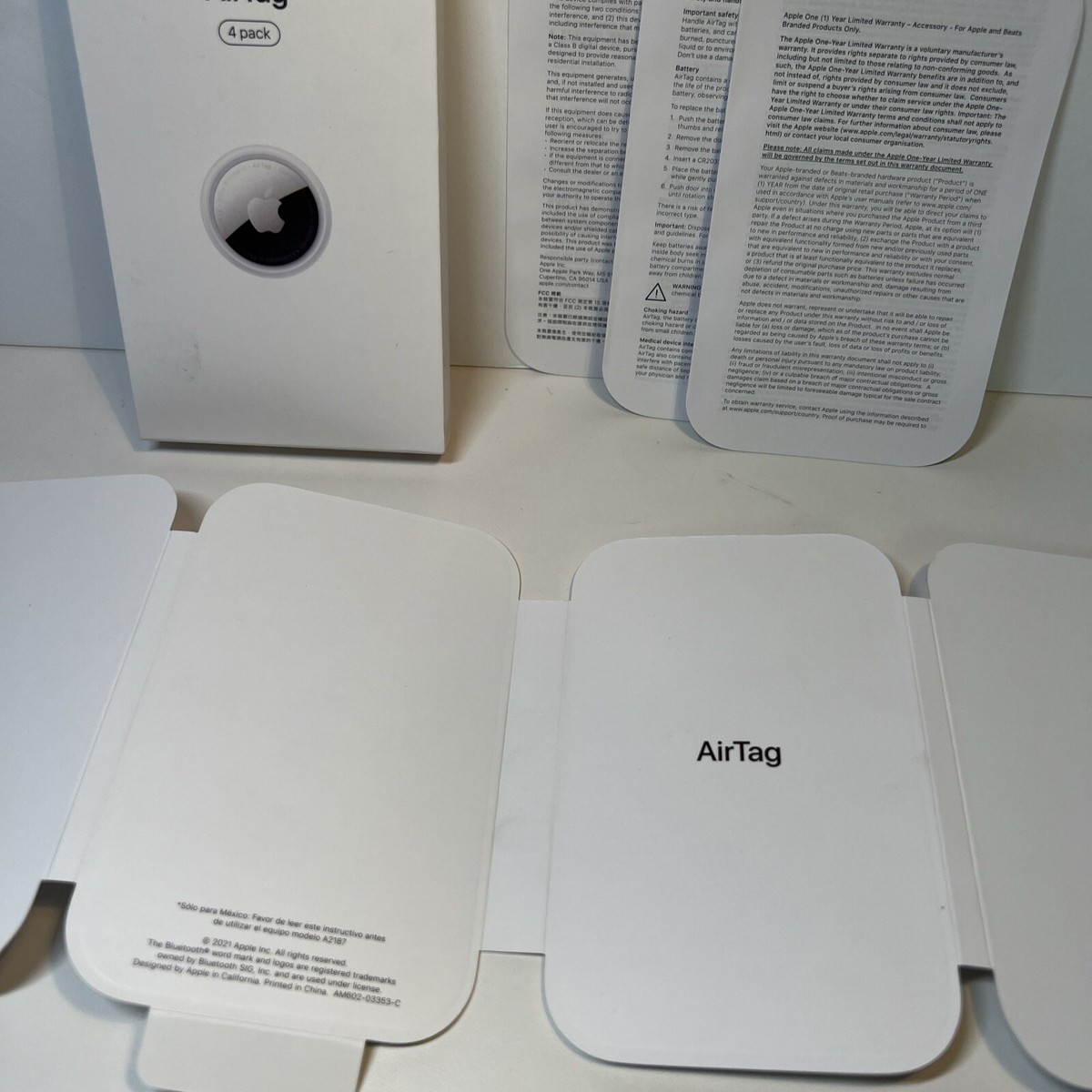 EMPTY BOX* Apple AirTag 4 Pack with Manuals and Inserts | eBay