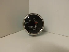 Teleflex Marine black face chrome bezel outboard trim gauge 780817 780817PDNB