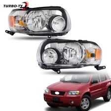 For 2005-2007 Ford Escape Factory Halogen Chrome Headlights Left+Right Side New