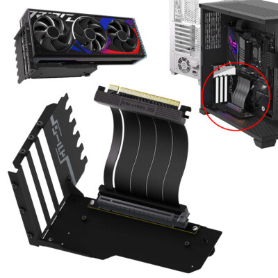 NEW Vertikale GPU-Montagehalterung mit 15 cm PCI-E 4.0 X16 Riser-Kabel (schwarz,