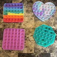 Popit Fidget Toy Push Bubble Sensory Stress Relief Kids Family Gift Game Rainbow