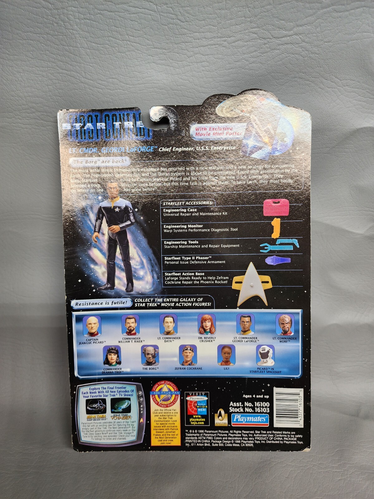 Star Trek First Contact Lt. Commander Geordi LaForge Action Figure Playmates