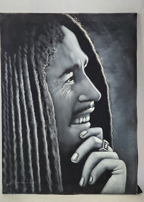 Arturo Ramirez Oil On Black Velvet Bob Marley 18'' x 24'' 2