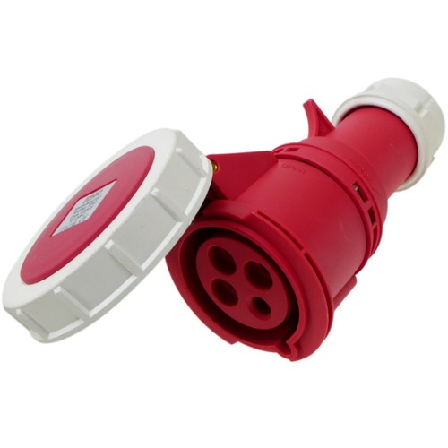 32A 4 Pin Waterproof IP67 Plug & Coupler socket 415V 32 Amp 3P+E Red FAST FIT - Picture 12 of 12