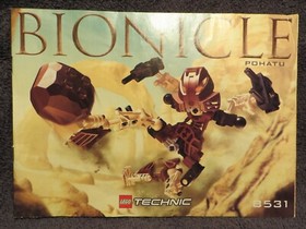 100% COMPLETE LEGO Technic Bionicle 2001 #8531 Pohatu w/Manual No Canister
