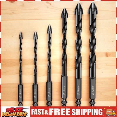 6Pcs Multifunction Drill Bits Kit Tools Carbide Tip Alloy Triangle Bit Tool SN9F