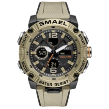 SMAEL Men Watch Fashion Military Outdoor Wristwatch LED Digital Stopwatch Boys