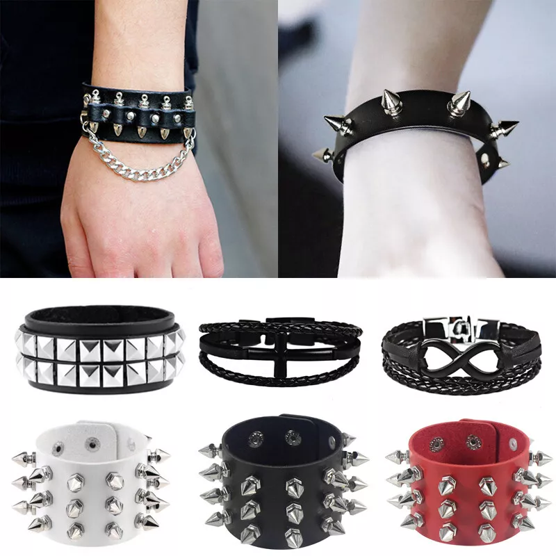 Leather cross bracelet womens outlet