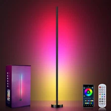 Smart RGBICW LED Corner Floor Lamp - 16 Million DIY Colors, 68+ Scenes, Music...