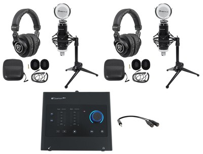 2-Person Podcast Podcasting Recording Kit w/Presonus Quantum ES2 Interface