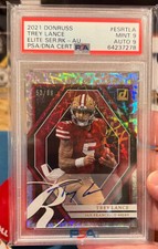 2021 Donruss Optic Elite Series Rookies Trey Lance 49ers RC AUTO /99 PSA 9 MINT