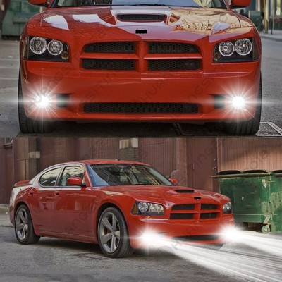 Pair Of 100W LED Fog Lights – For Dodge Charger 2010-2014, 6000K White, H16 Bulb