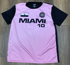 Miami Internacional Club De Futbol #10 Soccer Jersey Adult XL Pink Black 2018