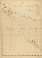 18" x 24" 1806 Spherical Chart Of Rio Del Guanabo To Boca Grande