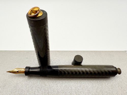 PARKER JACK KNIFE SAFETY 20 1/2 BCHR RT FOUNTAIN PEN EXCELLENT F 14K MONSTER FLE - Picture 8 of 15